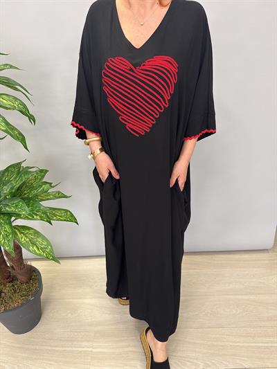 MNS 9988 PAMUKLU VİSKON ELBİSE SİYAH 