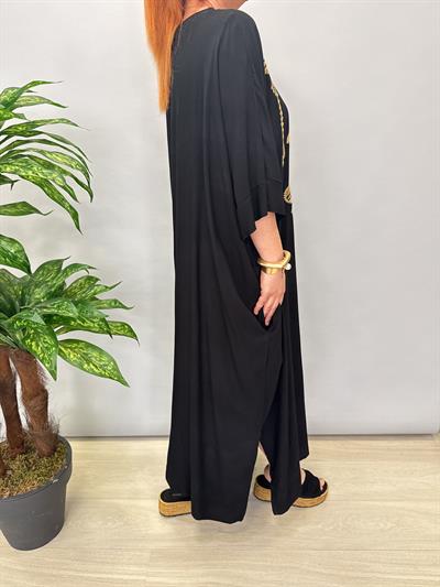 MNS 9988 PAMUKLU VİSKON ELBİSE SİYAH 