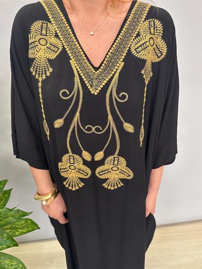 MNS 9988 PAMUKLU VİSKON ELBİSE SİYAH 