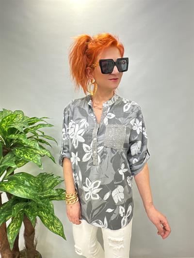 BLZ 7565 İTALYAN BLUZ GRİ