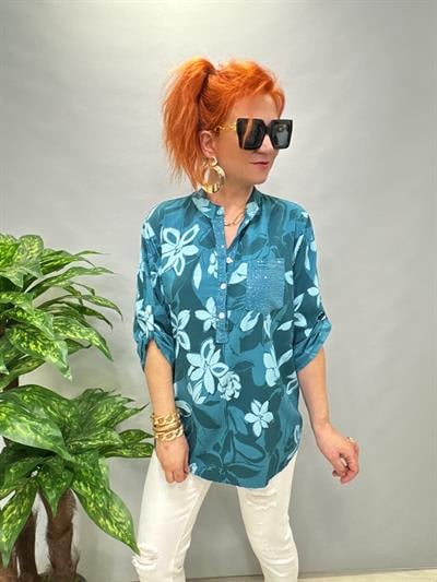 BLZ 7565 İTALYAN BLUZ TURKUAZ