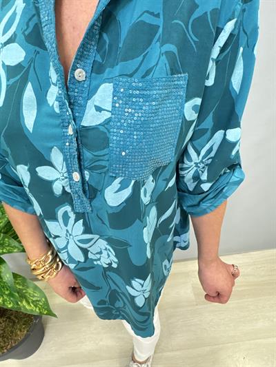 BLZ 7565 İTALYAN BLUZ TURKUAZ