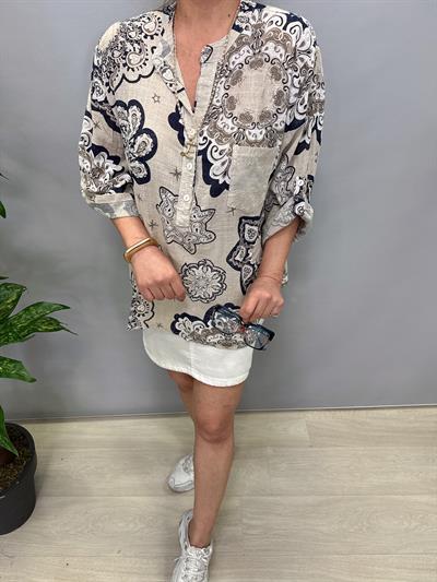 BLZ 8077 PAMUKLU İTALYAN BLUZ  TAŞ