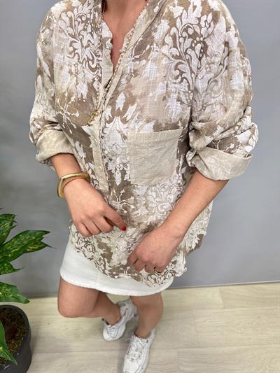 BLZ 8078 PAMUKLU İTALYAN BLUZ TAŞ