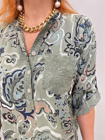 BLZ 8080 PAMUKLU İTALYAN BLUZ HAKİ YEŞİL