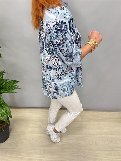 BLZ 8080 PAMUKLU İTALYAN BLUZ MAVİ