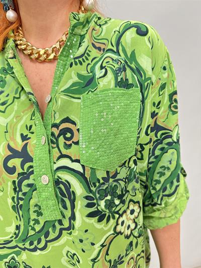 BLZ 8080 PAMUKLU İTALYAN BLUZ YEŞİL