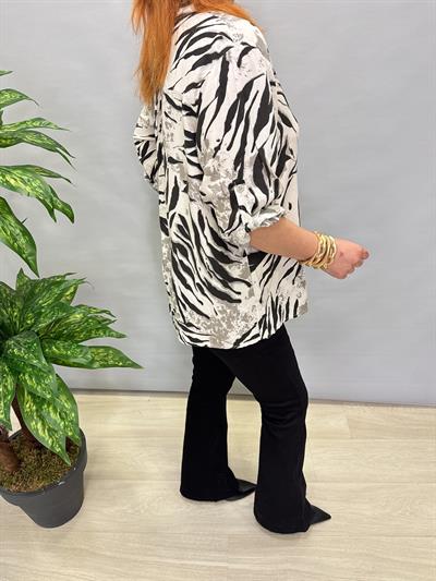 BLZ 8082 İTALYAN PAMUKLU VİSKON BLUZ TAŞ