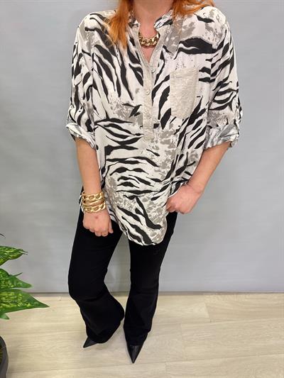 BLZ 8082 İTALYAN PAMUKLU VİSKON BLUZ TAŞ