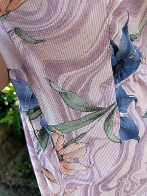 D021 PREMIUM İTALYAN  PAMUK KETEN ÇİÇEKLİ ELBİSE PEMBE boyum 1.64