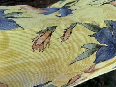 D021 PREMIUM İTALYAN PAMUK KETEN ÇİÇEKLİ ELBİSE SARI boyum 1.64