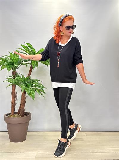 DR 2121 Yanları Deri Detaylı Çelik Tayt