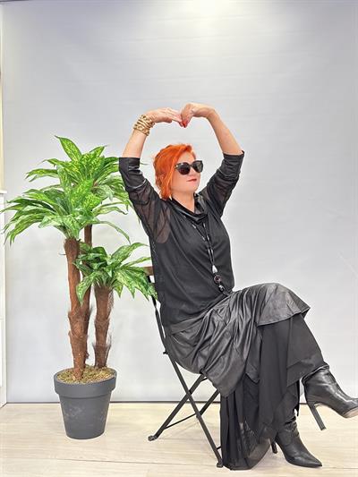 DR 8024 Deri görünüm Detaylı Tül Detay Etek