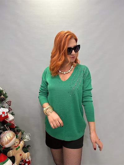 DVL MNS 6932 OMUZ DETAY TRİKO YEŞİL