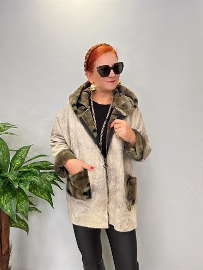 KBN 1830 Italyan Fermuarlı Özel Premium Doku İçi Kürklü Taş