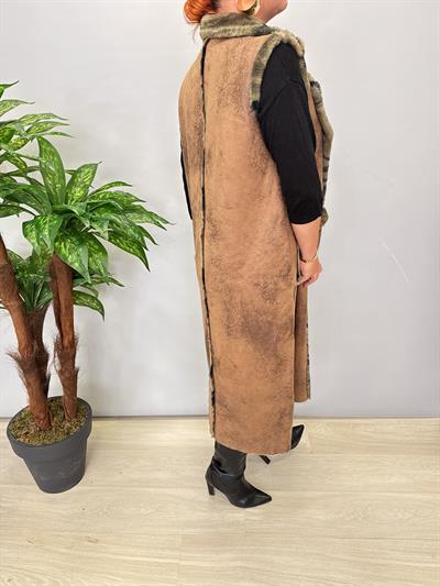 KBN 1832 Italyan Özel Premium Doku İçi Kürklü Kahve Yelek