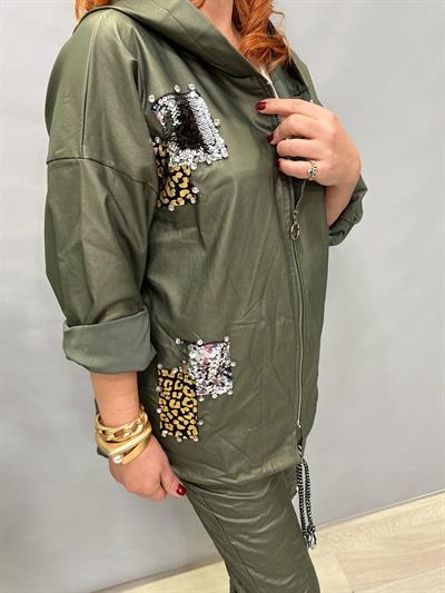 MNS 01017 İTALYAN PAYET DETAY DERİ CEKET YEŞİL 38/46 ARASI UYGUNDUR