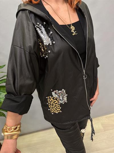 MNS 01017 İTALYAN PAYET DETAY DERİ CEKET SİYAH 38/46 ARASI UYGUNDUR