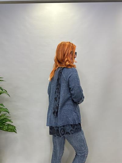 LPR MNS 0117 İTALYAN ŞAL DETAY ASTARLI TRİKO MAVİ  48 BEDENE KADAR UYUMLU (TAKIM DEĞİLDİR)