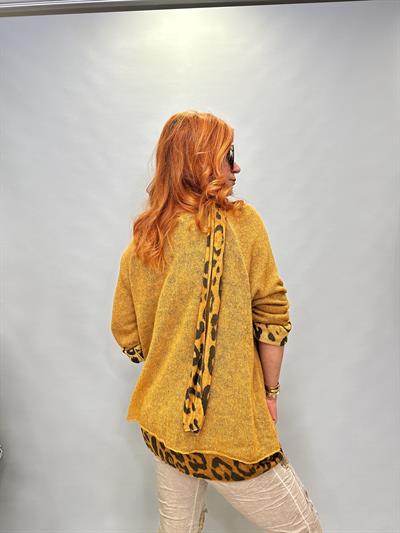 LPR MNS 0117 İTALYAN ŞAL DETAY ASTARLI TRİKO HARDAL  48 BEDENE KADAR UYUMLU