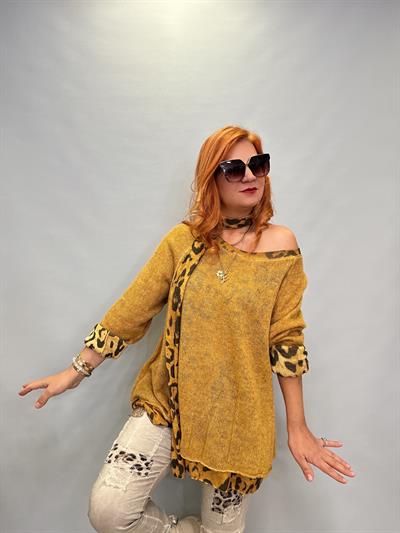 LPR MNS 0117 İTALYAN ŞAL DETAY ASTARLI TRİKO HARDAL  48 BEDENE KADAR UYUMLU