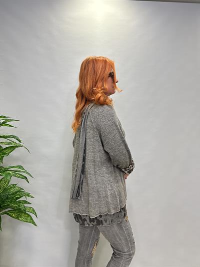 LPR MNS 0117 İTALYAN ŞAL DETAY ASTARLI TRİKO GRİ  48 BEDENE KADAR UYUMLU