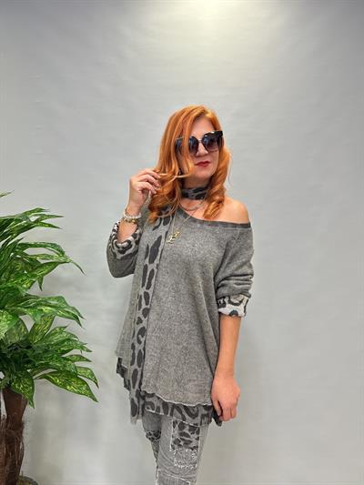 LPR MNS 0117 İTALYAN ŞAL DETAY ASTARLI TRİKO GRİ  48 BEDENE KADAR UYUMLU