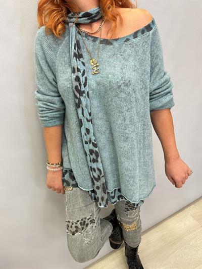 LPR MNS 0117 İTALYAN ŞAL DETAY ASTARLI TRİKO TURKUAZ  48 BEDENE KADAR UYUMLU