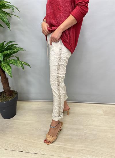 MNS 0323 İTALYAN KUŞ GÖZÜ PANTOLON TAŞ  38-48 BEDENE UYGUNDUR