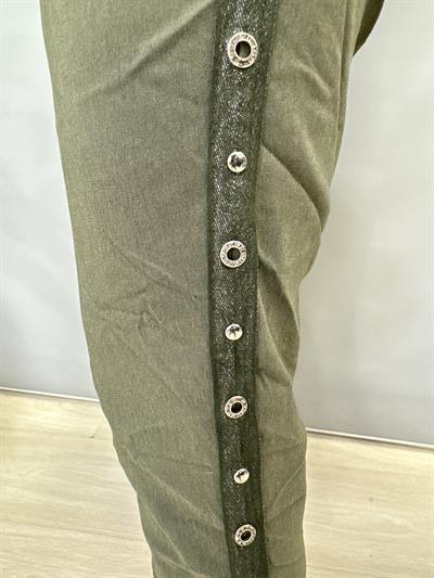 MNS 0323 İTALYAN KUŞ GÖZÜ PANTOLON YEŞİL  38-48 BEDENE UYGUNDUR