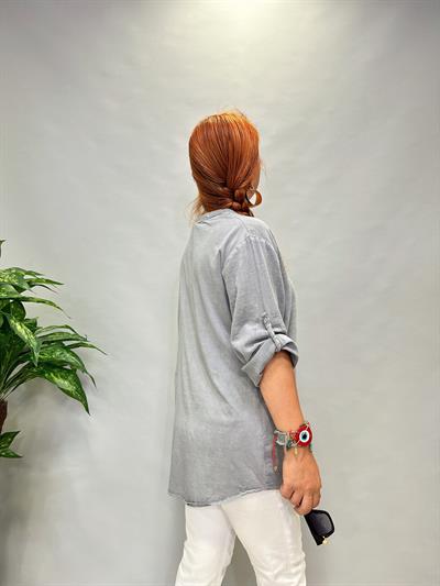 MNS 0330 PAYET  DETAY  PAMUKLU GÖMLEK  46 BEDENE KADAR  UYUMLUDUR  GRİ