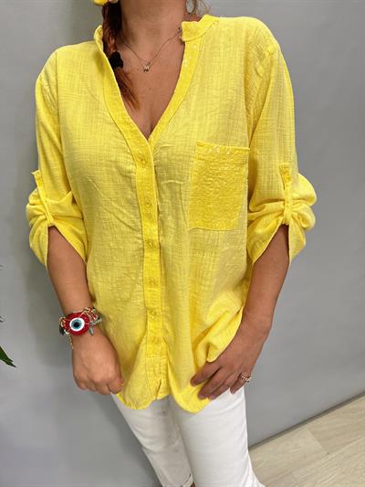 MNS 0330 PAYET  DETAY  PAMUKLU GÖMLEK  46 BEDENE KADAR  UYUMLUDUR  SARI