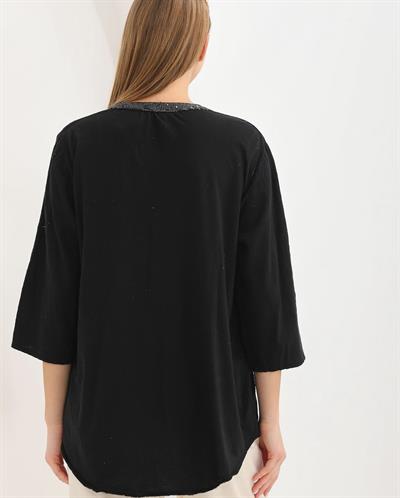 MNS 0330 PAYET  DETAY  PAMUKLU GÖMLEK  46 BEDENE KADAR  UYUMLUDUR  SİYAH 