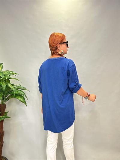 MNS 0330 PAYET  DETAY  PAMUKLU GÖMLEK  46 BEDENE KADAR  UYUMLUDUR  LACİVERT