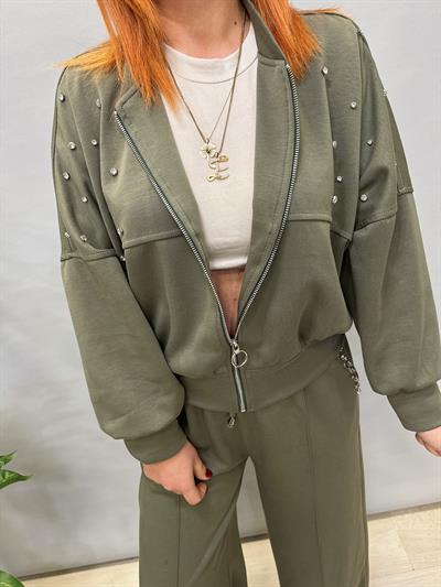 MNS 0518 İTALYANTAŞ DETAY ULTRA MODAL CEKET YEŞİL