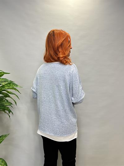 MNS 055 V YAKA YUMOŞ BLUZ ATLET DAHİL MAVİ   46 BEDENE KADAR UYGUNDUR 