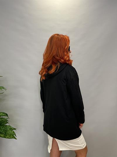 MNS 0910  FİLE DETAY YILDIZLI PAMUKLU CEKET  SİYAH