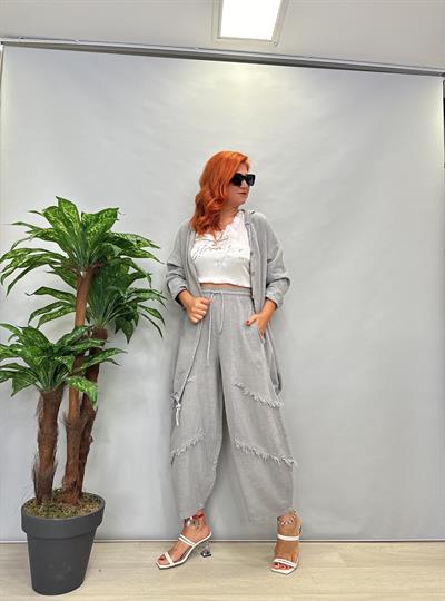 MNS 1012 TASARIM PAMUKLU PANTOLON  GRİ boyum 1.64
