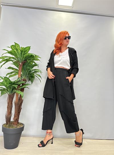 MNS 1012 TASARIM PAMUKLU PANTOLON  SİYAH boyum 1.64