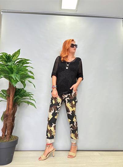 MNS 1017 İTALYAN VARAK DETAY LİKRALI PANTOLON 38/44 BEDENE UYUMLUDUR SİYAH boyum 1.64