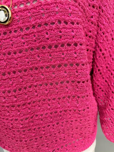 MNS 11068 KOL DETAY SİMLİ FİLE BLUZ  42 BEDENE KADAR UYUMLUDUR  FUŞYA 