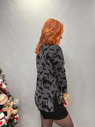 DVL MNS 12541 V YAKA SİM DETAY TRİKO GRİ