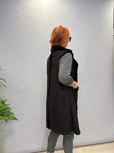 MNS 1530 İTALYAN KÜRK YELEK  SİYAH