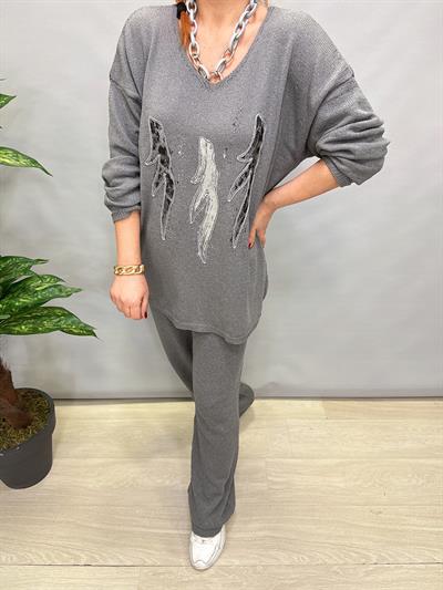 MNS 20255 TASARIM DETAY TRİKO GRİ (TAKIM DEĞİLDİR)