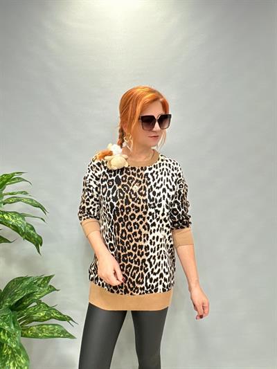 MNS 21116 LEOPAR TRİKO KAZAK TAŞ