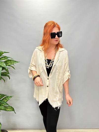 MNS 2511 PAMUKLU TASARIM GÖMLEK TAŞ