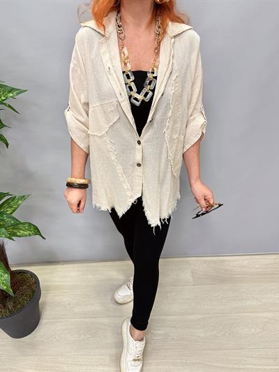 MNS 2511 PAMUKLU TASARIM GÖMLEK TAŞ