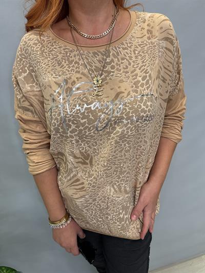 MNS 2524 İTALYAN LEOPAR DESEN BLUZ BAL KÖPÜĞÜ   38_46 BEDENE UYGUNDUR