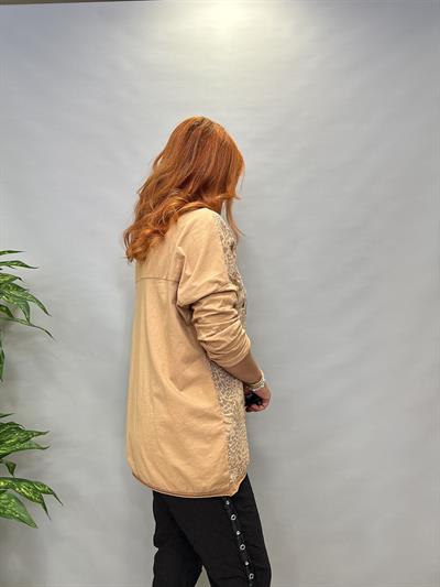 MNS 2524 İTALYAN LEOPAR DESEN BLUZ BAL KÖPÜĞÜ   38_46 BEDENE UYGUNDUR