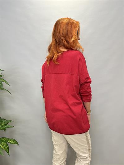 MNS 2524 İTALYAN LEOPAR DESEN BLUZ BORDO  38_46 BEDENE UYGUNDUR